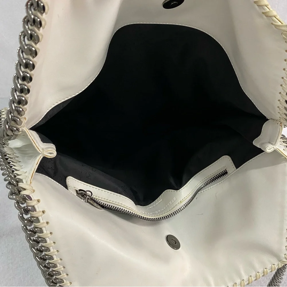 Stella McCartney Cream and Silver Chain Shoulder Bag
